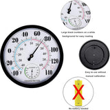 Indoor Outdoor Thermometer Hygrometer - Waterproof Hanging Wall Thermometer Decorative Outdoor Thermometer Large Numbers, No Battery Needed Outdoor Thermometers for Patio