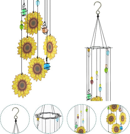 Sunflower Gifts for Women Wind Chime, Sunflower Gifts, Sunflower Wind Chimes for Outside, Patio Decor Garden