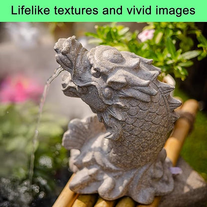 Animal Pond Spitters, Animal Pond Fountains, Spitters for Small Ponds, Funny Garden Statues, Dragon-Shaped Ponds Ornaments, for Balcony, Courtyard and Home