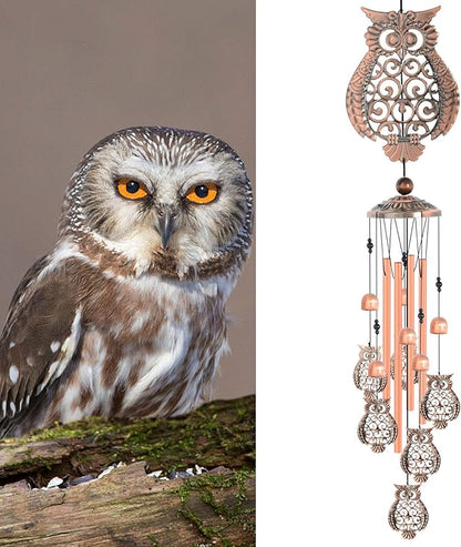 Owl Wind Chimes, Gifts for Mom, Women, Grandma, Outdoor Indoor Wind Chimes, Room Decor, Owls Gifts for Women, Owl Decor Gift