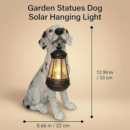 Garden Statues Dog Solar Hanging Light, Courtyard Resin Simulated Handicraft Dog Statue Ornament, Garden Yard Entrance Decoration.