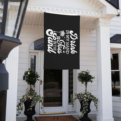 Drink In My Hand Toes In The Sand Flag 3x5 Ft Double Sided Welcome Yard Home Lawn Decoration Banner