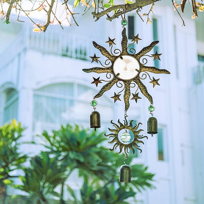 Taman Wind Chime - 22" Sun Face Wind Chimes Valentine's Day Gift for Outdoor Garden, Patio Decor for Spiritual Gifts, Memorial Gift, Outside Hanging Decor for Mom Women Grandma