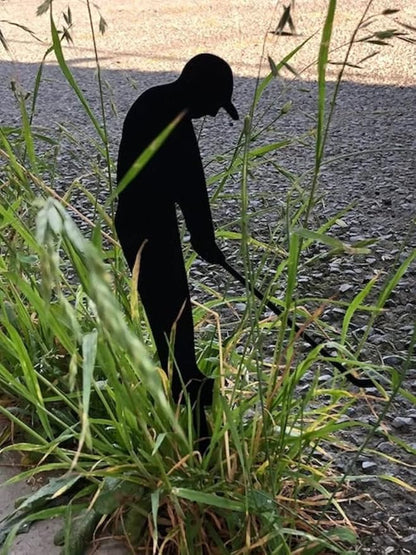 Outdoor Metal Golfer Yard Stake Art Metal Silhouette Art Garden Decor 18" (Men and Lady)