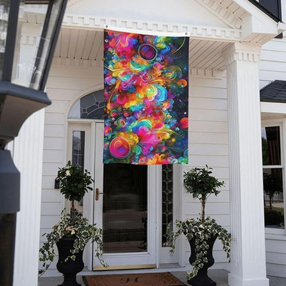 Bright Beautiful Colorful Art Flag 3x5 Ft Double Sided Garden Flag Outside Yard House Flags Funny Party Banner Wall Hanging Poster Indoor Outdoor Flags for Lawn, Porch Home Decorations