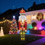 WONDER GARDEN Christmas Metal Yard Stakes, Lighted Nutcracker Soldier Garden Stake Yard Signs, Outdoor Christmas Decorations for Lawn Party Outside Decor