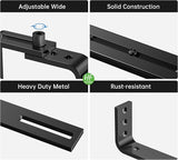 HFHOME 4PCS Adjustable Planter Window Box Planters Hanging Flower Box Holders Brackets, Heavy Duty Wall Mount Holder for Windowsills, Garden, Fences, and Balcony - Black