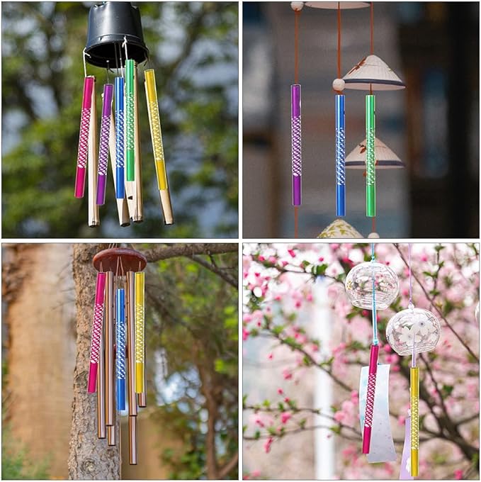 NUOBESTY 150Pcs Wind Chime Tubes DIY Parts Supplies Hollow Metal Tubes for Outdoor Garden Patio Hanging Decor Crafting Relaxing Sound Wind Bell Components