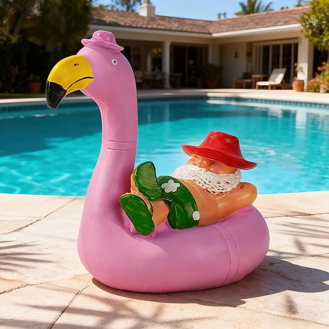Teaeeno Flamingo Figurines, Resin Bird Sculpture, Mini Flamingo Ornaments for Coastal Home Wedding Decor, Housewarming Flamingo Gifts for Lady, Tropical Holiday Decor on Desk