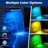 All-in-1 Pond Waterfall Kit | 550GPH Pond Filter Pump | 8-inch Stainless Steel Waterfall Spillway | Remote Control LED Lights | 4-Stage Filtration Outdoor Waterfall for Water Feature, Garden, Pool