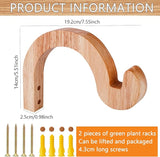 7-Inch Hanging Plant Brackets, Arc-Shaped Wooden Plant Hanger Indoor, Wall Mount Hooks for Outdoor Hanging Bird Feeders, Flower Baskets Pots, Wind Chimes, Lanterns