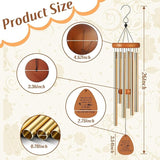 Aluminium Wind Chimes, 26" Wooden Sympathy Wind Chimes, Memorial Wind Chime for Loss of Loved One, Wind Tubes of Sympathy Gift, for Home Decor Outdoor Garden Patio(Golden)