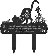 Rngmsi Grave Markers for Cemetery for Cat, Metal Grave Markers Yard Memorial Pet, Decorations for Cemetery for Loss of Cat Outdoors Garden Stake Decor (12 X 14.5 Inches)