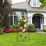 Garden Decor for Outside, YEAHOME 33 Inch Decorative Garden Stakes with Flowers Bees, Metal Spring Garden Decorations Yard Art for Outdoor Patio Yard Lawn Backyard