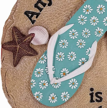 Spoontiques - Garden Décor - Beach Sandals Stepping Stone - Decorative Stone for Garden