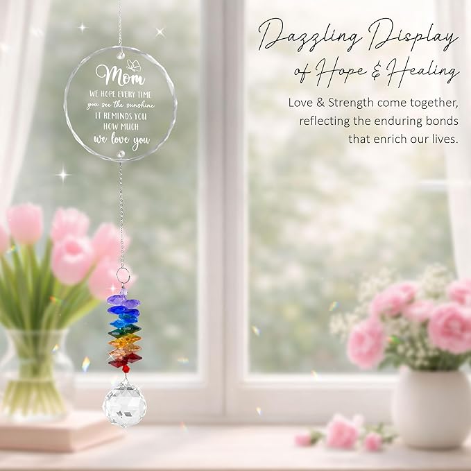 Gifts for Mom - Mom we Love You - Mother’s Day Birthday Gift for Mama Grandma - Crystal Suncatcher Rainbow Maker - Sentimental Keepsake - Heartfelt Meaningful Gifts for Mothers from Daughter