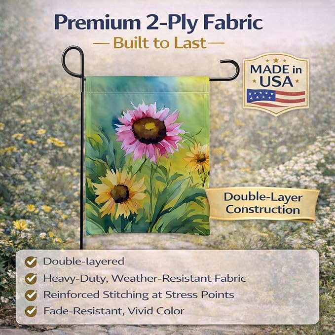 Caroline's Treasures Kentucky Goldenrod in Watercolor Garden Flag Mailbox Flag Decorative Yard Flag Banner Outside Patio Artwork Yard Flower Beds, Garden Size, Multicolor