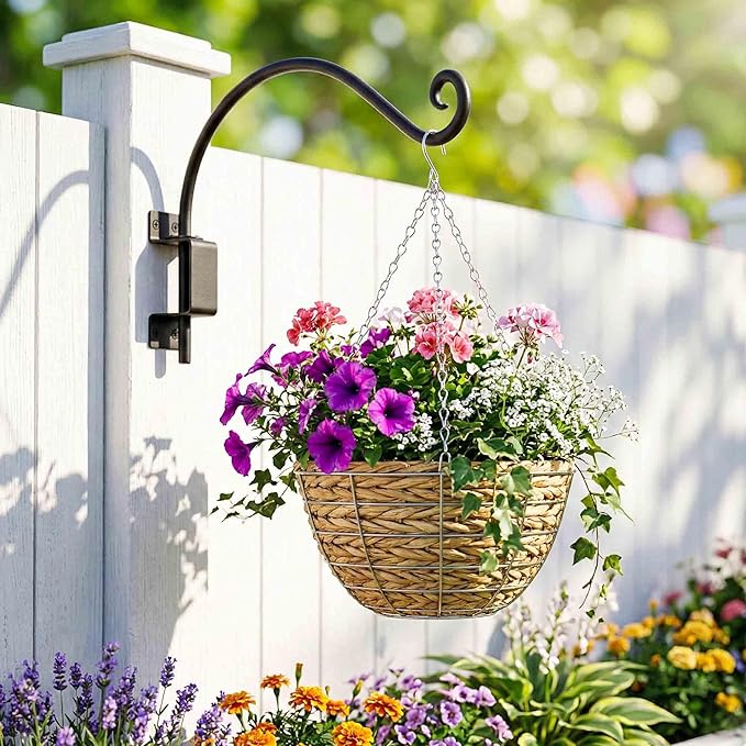 Lifyzoon Swivel Hanging Plant Bracket Outdoor: 22Inch Swivel Plant Hangers Bracket, 80lbs Weight Capacity - Rustproof Swivel Wall Hook for Large Bird Feeder, Birdhouse, Wind Chimes