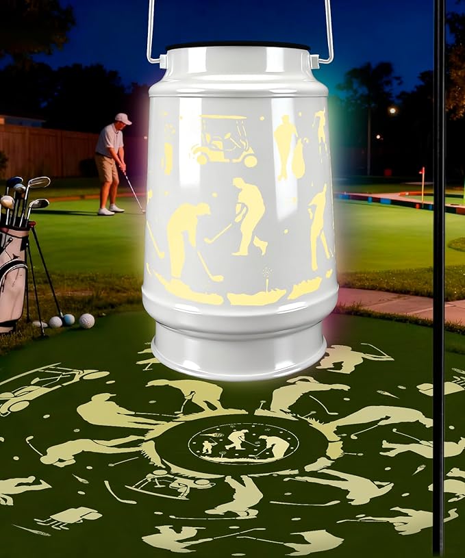 Golf Valentine's Day Gifts for Men Dad Grandpa Boyfriends Rechargeable Lantern Lamp Led Night Light Retirement Gifts for Christmas New Year Funny Unique Gift Who Love Golf