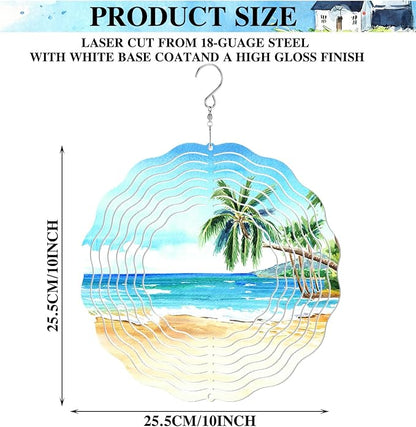 Weysat 6 Pack Sublimation Wind Spinner Blanks 3D Aluminum Wind Spinners Hanging Spinners DIY Crafts Ornaments for Indoor Outdoor Garden Yard Window Porch Front Door Decoration (10 Inch)