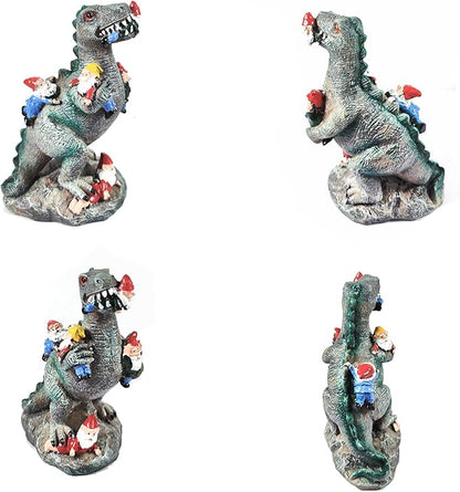 2pcs Funny Gnome Creative Dinosaur Garden Statues Decoration 5.9 inch High Sculpture Christmas Decorations for Indoor Yard Patio Lawn Figurines Landscape Decor