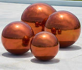 Stainless Steel Gazing Globe Mirror Ball, Decorative Gazing Balls for Garden, Reflective Smooth Garden Ball Sphere for Outdoor Yard Decoration (Orange, Dia: 10 inch)