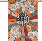 Summer House Flag Vintage Daisy Sun Vertical Double Sided Seasonal Farmhouse Yard Outdoor Decorations 28 x 40 Inch