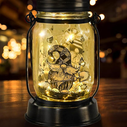 Gnome Gifts for Women/Men Gnome Lovers Solar Lantern Mom Birthday, Mothers Day, Christmas Gifts, Dwarf Solar Funny Garden Decoration Outside for Yard, Patio,Backyard,Porch, Torches