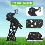 Ouddy Mode 2 Packs Dachshund Garden Decor for Outside, Gardening Dachshund Gifts for Women/Men/Mom/Grandma, Metal Decorative Garden Stakes for Outdoor Lawn Statues Yard Art