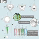 4 Packs Sublimation Wind Chime Wind Spinner Blanks Set 3D Aluminum Metal Wind Sculpture Kinetic Spinners Chimes for Yard and Garden Indoor Hanging Decoration (Mix Pattern)