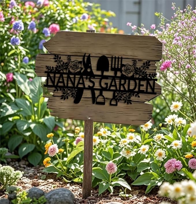 Custom Flower Garden Signs Personalized Outdoor Garden Signs with Name Garden Decor Funny Garden Signs Patio Sign Yard Sign