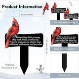 Hicarer Cardinals Grave Markers Cardinals Memorial Gift Metal Sympathy Stakes for Cemetery Memorial, Garden Yard, 11.8 x 7.87 Inch(Love Forever)