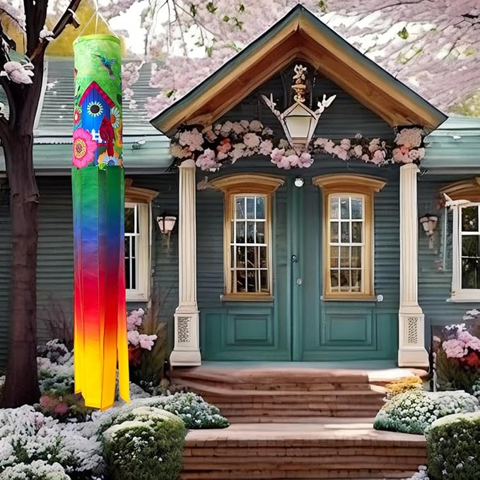 2pcs Windsock 40 Windsock Durable Outdoor Hanging, 40 Inch Seasonal Farmhouse Yard Garden Outside Decoration