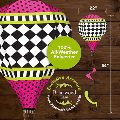 Briarwood Lane Neon Checkerboard Hot Air Balloon Spinner