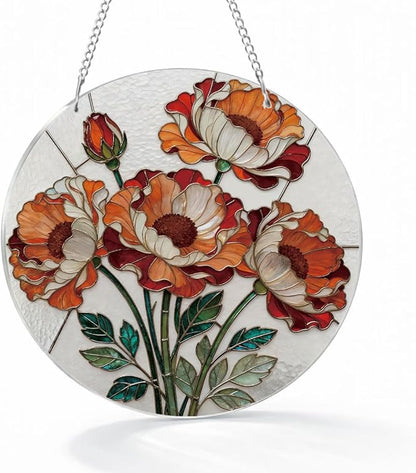 Beautiful Floral Window Decor, Acrylic Window Hanging Suncatcher, Home Garden Decorations, Christmas Mother's Day Valentine's Day Ornaments, Housewarming Gifts, Festival Gifts for Mom Her