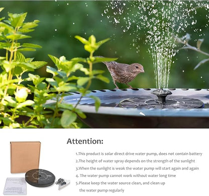 Solar Bird Bath Fountain Pump, Upgrade 1.4W Solar Fountain with 6 Nozzle, Free Standing Floating Solar Powered Water Fountain Pump for Bird Bath, Garden, Pond, Pool, Outdoor