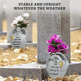 Cemetery Flowers for Grave Angel and Cross Cemetery Cemetery Memorial Vase, Cemetery Flower Grave,2-Piece Angel Cemetery vase with Iron Spikes,Garden Decoration Memorial Gift for Lost Love (1white)