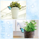 Geelin 1 Pc Stained Glass Butterfly Suncatcher Flower Pot Decoration Metal Plant Pot Hangers Colorful Garden Yard Suncatcher Decor for Spring Home Indoor Outdoor Decor(Blue)