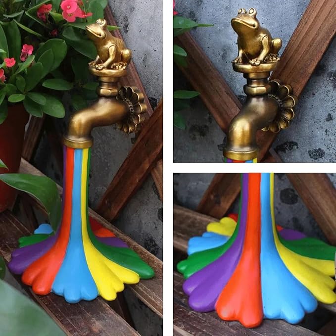 Garden Statues for Outside Outdoor Statue Colorful Resin Garden Statue for Outside Decor 11.5x10x19 cm (4.5x3.9x7.4 in) Perfect Garden Sculptures & Statues for Outdoor Spaces Durable Gardening Gifts