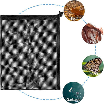 1Pcs Pump Barrier Bag, Black with Drawstring Pond Pump Filter Bag for Pond biofilters Aquarium Filtration and Outdoor Swimming Pool Media Bags(11.8"x 15.7")