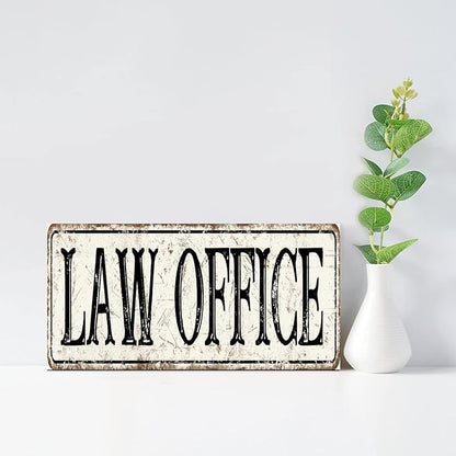 Madcolitote Personalized Law Office Street Sign Vintage Law Office Wood Signs Farmhouse Wall Art Rustic Wall Decorations for Living Room Home Decor for Home Man Cave 6x12in