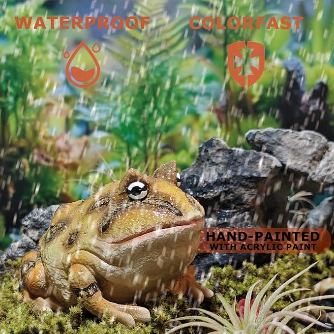 Sunthus Frog Toad Sculptures Garden Statues Yard Art Resin Decorations Outdoor Decor (Brown, Standard)