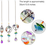 MrMrKura Tree of Life Crystal Suncatcher for Window Hanging, 3 Pieces Rainbow Maker with Prisms Decorative Sun Catcher Crystals Ornament for Indoor Home Decor