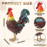 Zhengmy Metal Rooster Garden Statue Lifelike Colorful Metal Rooster Yard Decor Hand-Painted Iron Chicken Sculpture for Patio Lawn Backyard Farmhouse Outdoor Indoor Decoration(Reddish Brown)