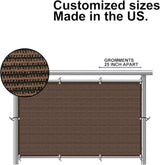 Eden's Decor Balcony Privacy Screen Brown 4'x 19' Cover Mesh Windscreen Weather-Resistant UV Protection for Backyard Deck, Patio, Balcony, Pool, Porch, Fence, Railing, Gardening