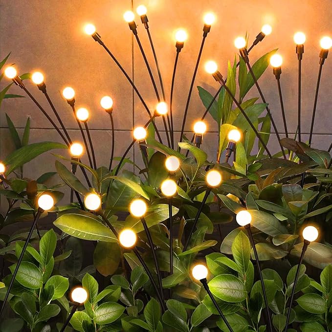 NBQQ Solar Garden Lights Outdoor, 4 Pack Swaying Light Waterproof Solar Lights Outdoor for Yard Pathway Patio, Swaying Lawn Decor as Gardening Gifts for Women Holiday