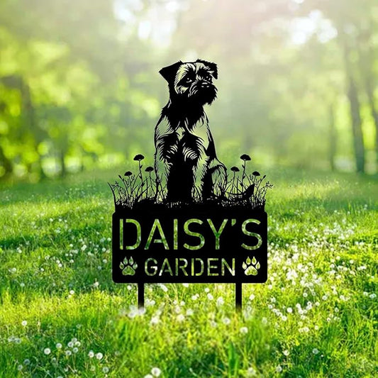 Custom Border Terrier Dog Metal Memorial Garden Stake Personalized Pet Grave Marker Name Sign Remembrance Stake Decor,Memorial Statue Sign for Garden Outdoor Outside Yard Decor Sympathy Dog Loss.