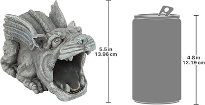 Design Toscano Roland the Gothic Gargoyle Gutter Guardian Rain Downspout Extension Outdoor Statue, 10 Inch Long, Cast Stone Resin, Grey Stone Finish