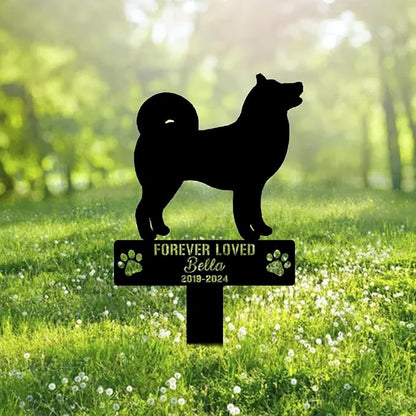 Custom Husky Dog Metal Memorial Garden Stake Personalized Pet Grave Marker Name Sign Remembrance Stake Decor Sympathy Dog Loss,Outdoor Statues for Yard Garden Lawn Patio Pathway Grave Birthday Gift.