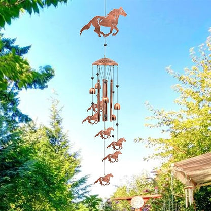 Horse Wind Chimes for Outside, Western Cowboy Memorial Gifts for Men/Women/Dad/Grandpa, Ranch Outdoor Decor, Farmhouse Patio Garden Decoration
